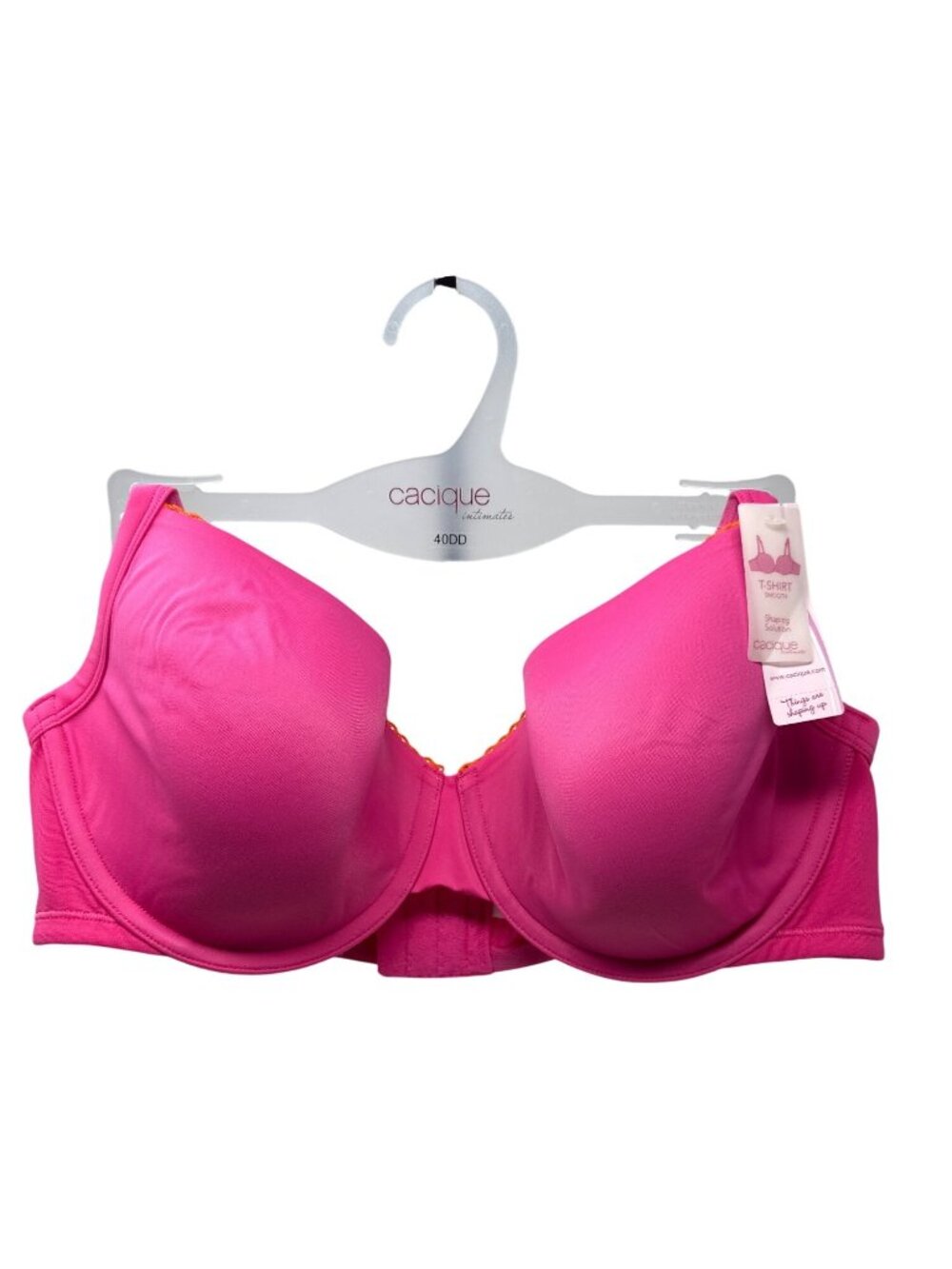 Cacique T-Shirt Bra With Molded Cups & Convertible Straps In Hot Pink Size 40DD